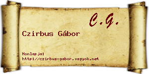 Czirbus Gábor névjegykártya
