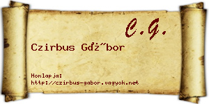 Czirbus Gábor névjegykártya